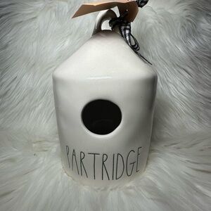 Rae Dunn White and Green Partridge Birdhouse